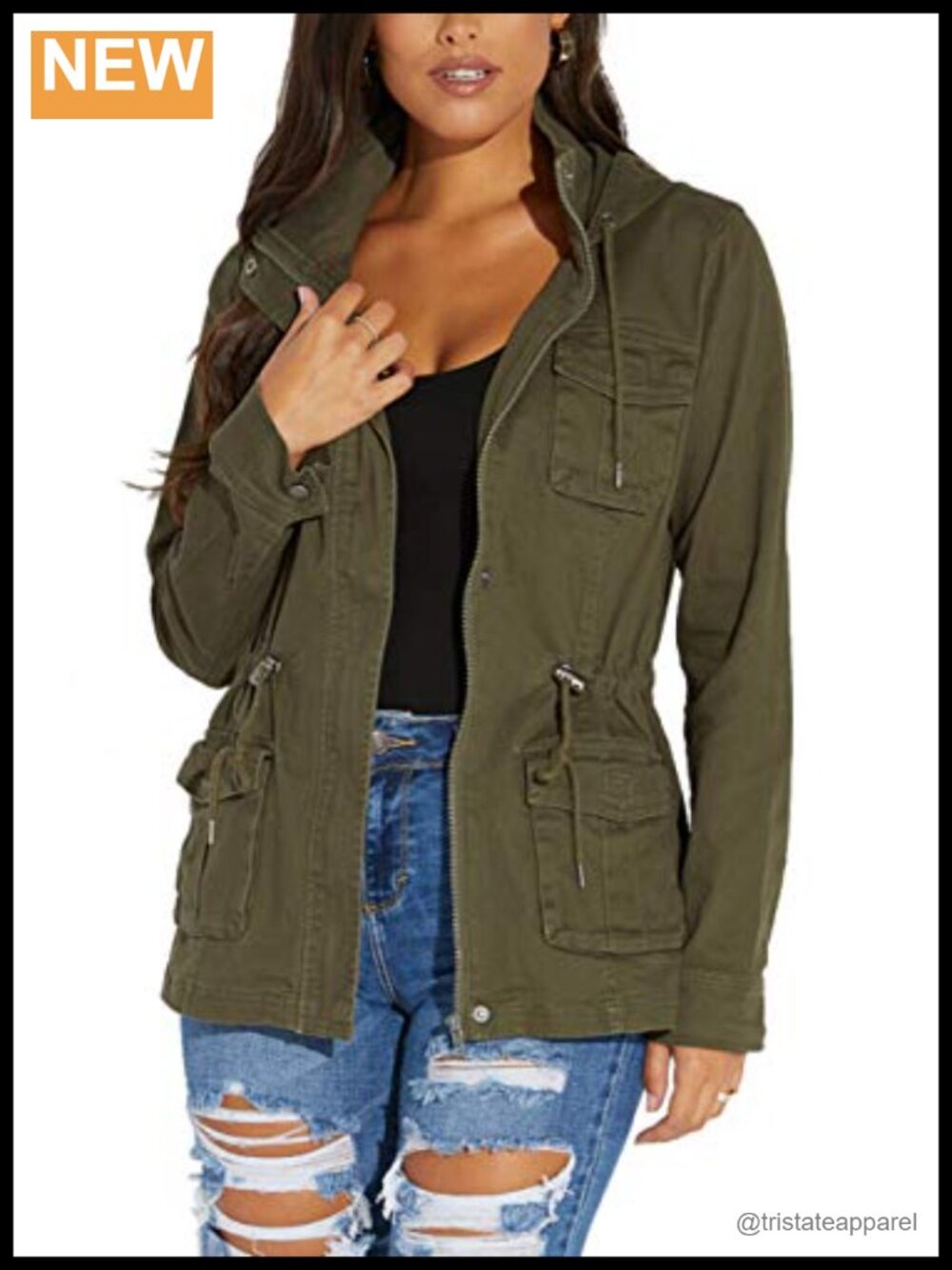 Lightweight Polyester Spandex Camouflage Zip Up Jacket with Pockets